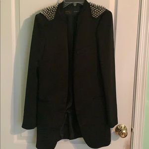 Zara Black Studded Long Blazer